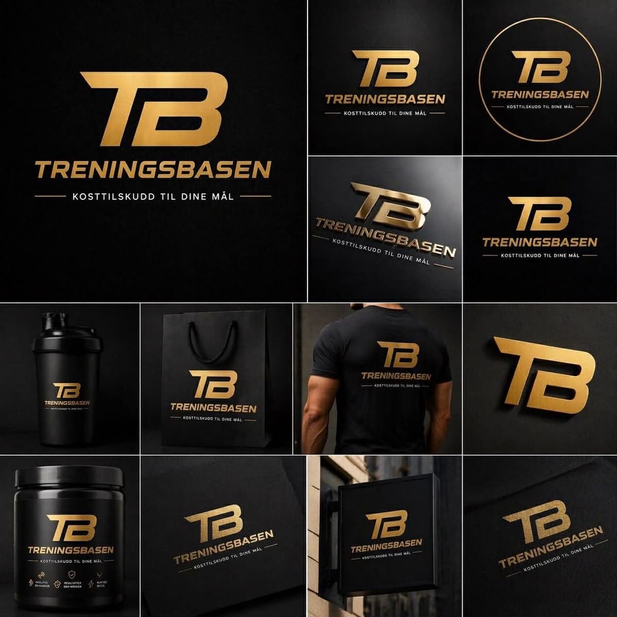 Treningsbasen merkevare — logo, produkter og design